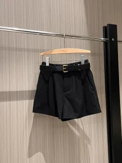 SAINT LAURENT Shorts Black-Gold S-L B30202609062828