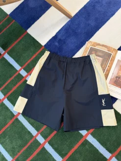 SAINT LAURENT Shorts Navy-Beige S-M-L C15202609061017
