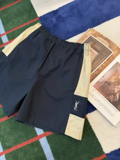 Alternative view of SAINT LAURENT Shorts Navy-Beige S-M-L C15202609061017