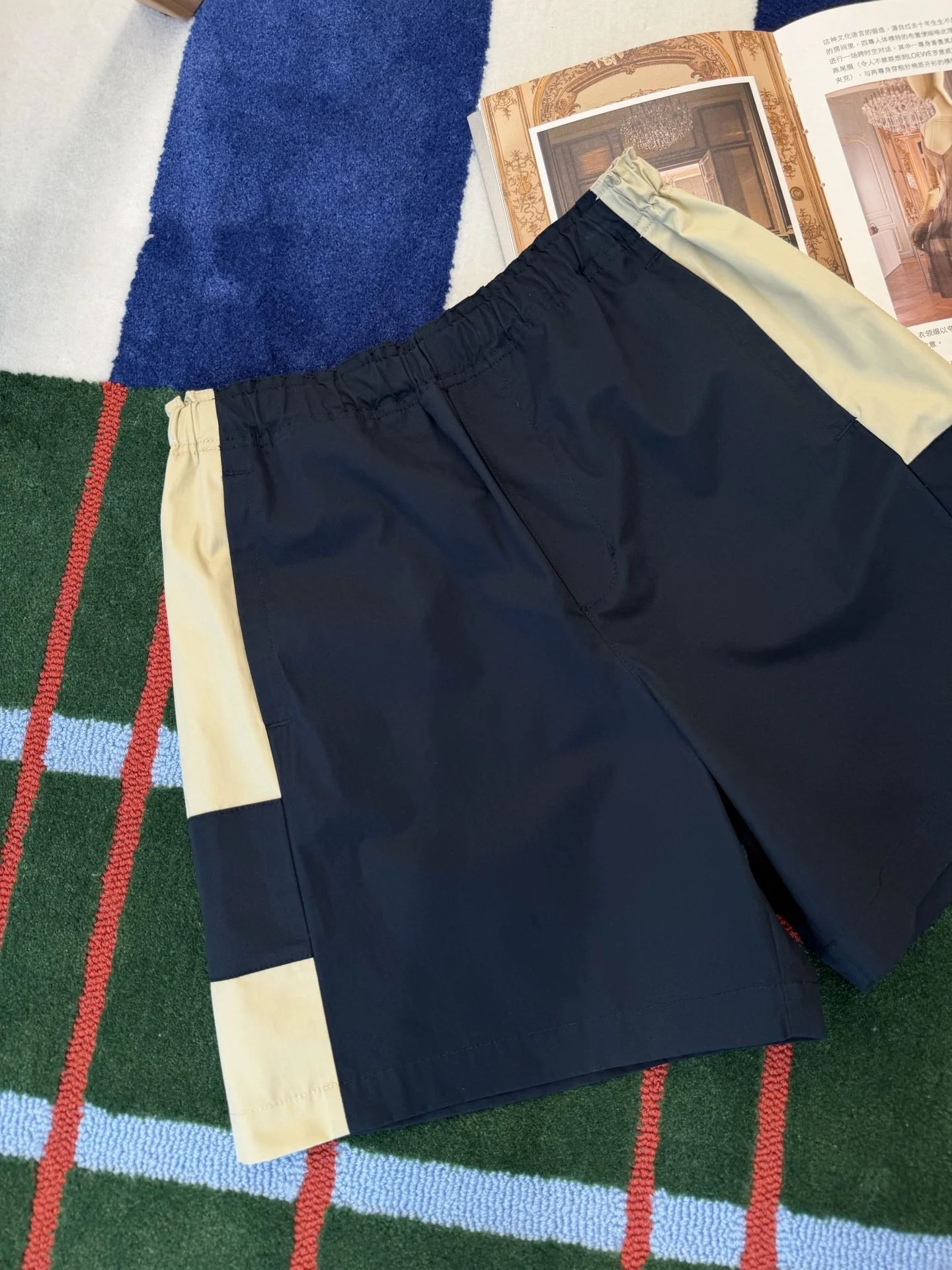 SAINT LAURENT Shorts Navy-Beige S-M-L C15202609061017 - Image 6