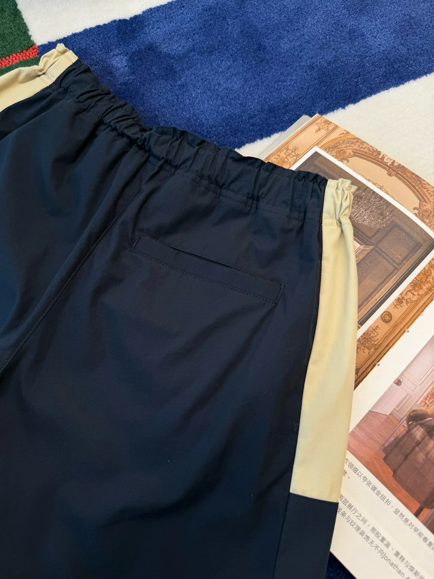 SAINT LAURENT Shorts Navy-Beige S-M-L C15202609061017 - Image 9