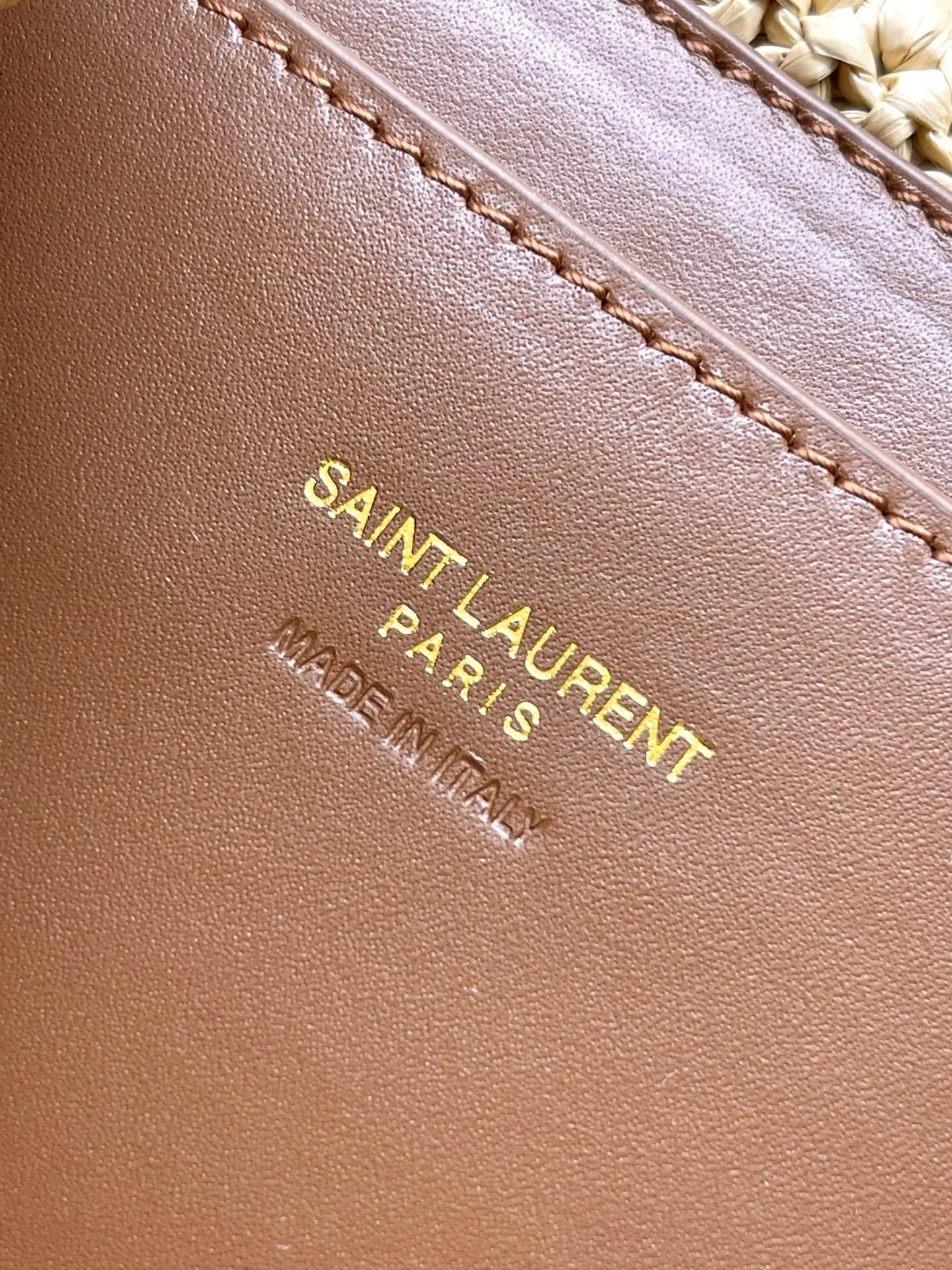 SAINT LAURENT Shoulder Bags Woven Leather Beige-Brown 22X16X12CM E80202609090439 - Image 8