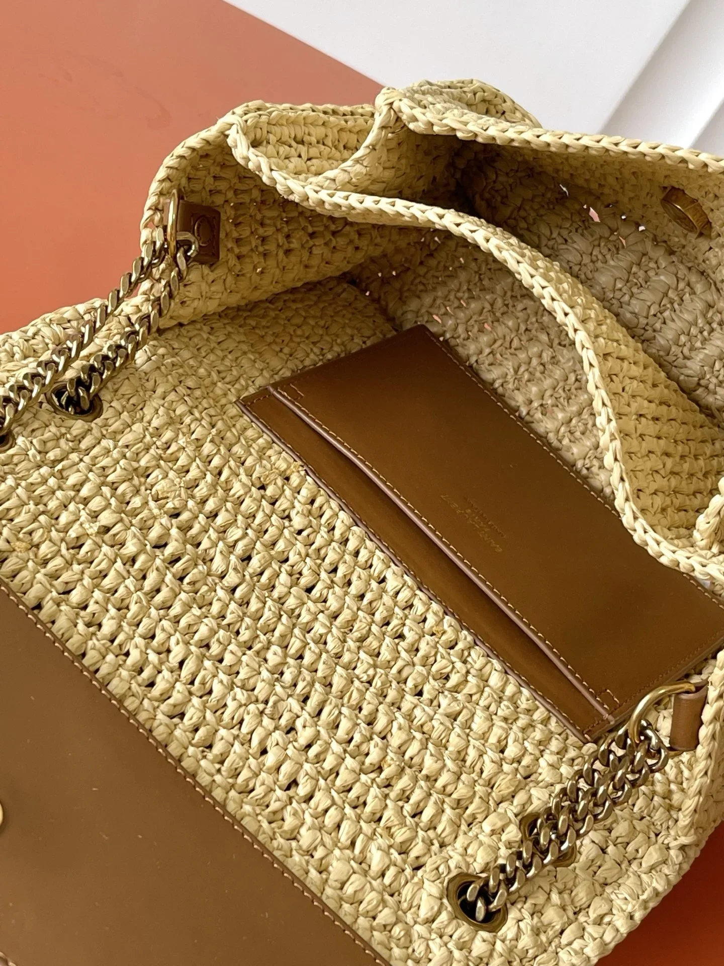 SAINT LAURENT Shoulder Bags Woven Leather Beige-Brown 22X16X12CM E80202609090439 - Image 9