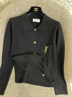 SAINT LAURENT Sweaters Black-Gold S-M-L B55202609062773