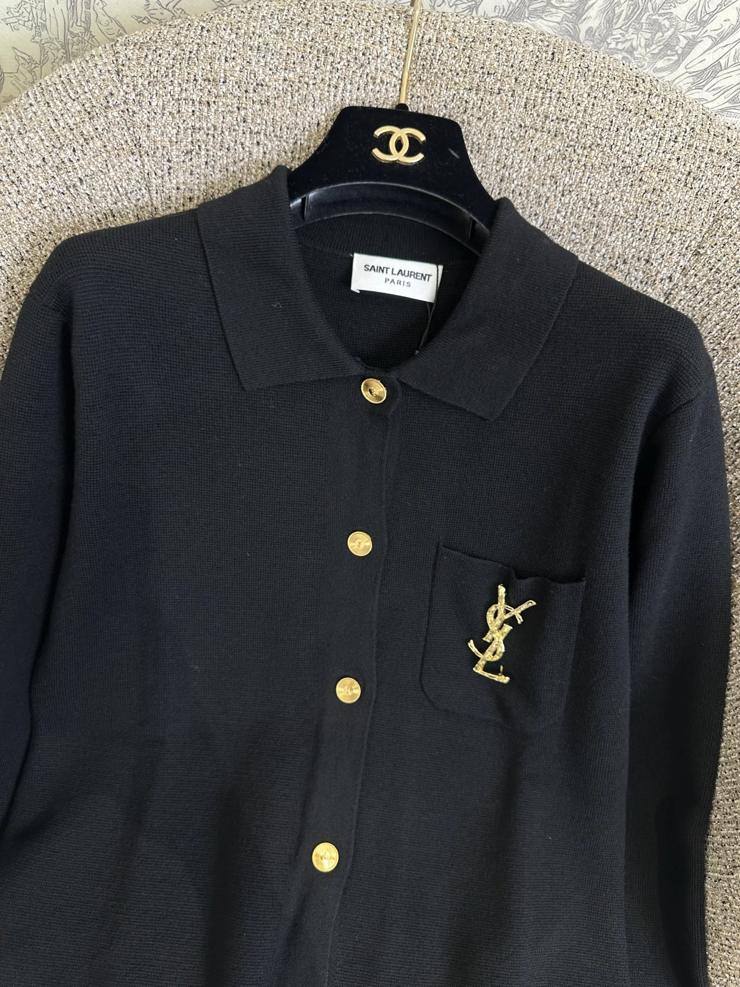 SAINT LAURENT Sweaters Black-Gold S-M-L B55202609062773 - Image 3