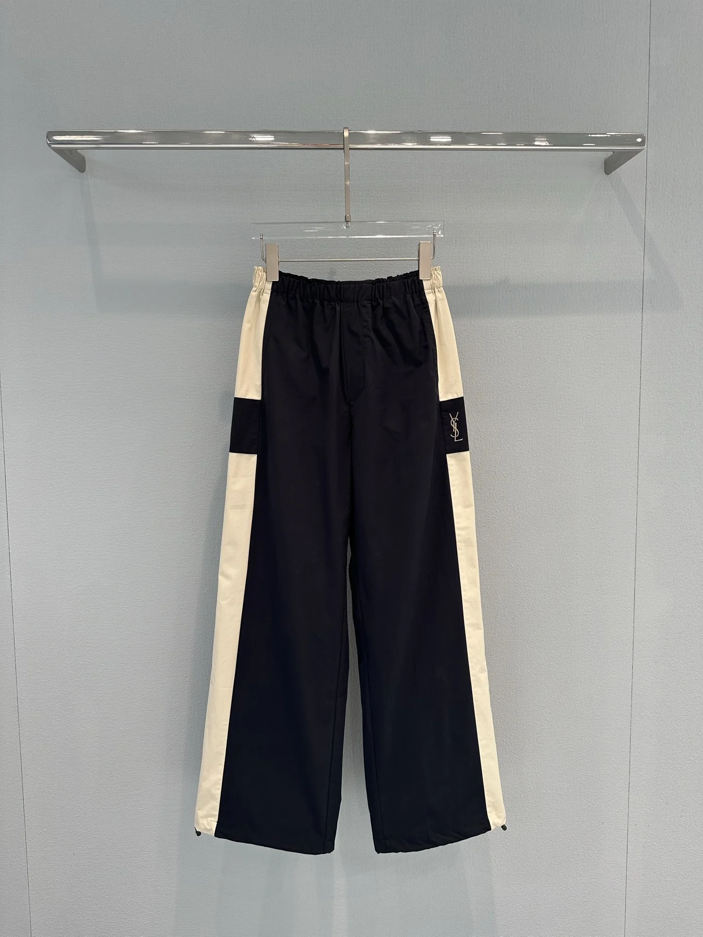 SAINT LAURENT Trousers Black-Cream S-L B20202609061225