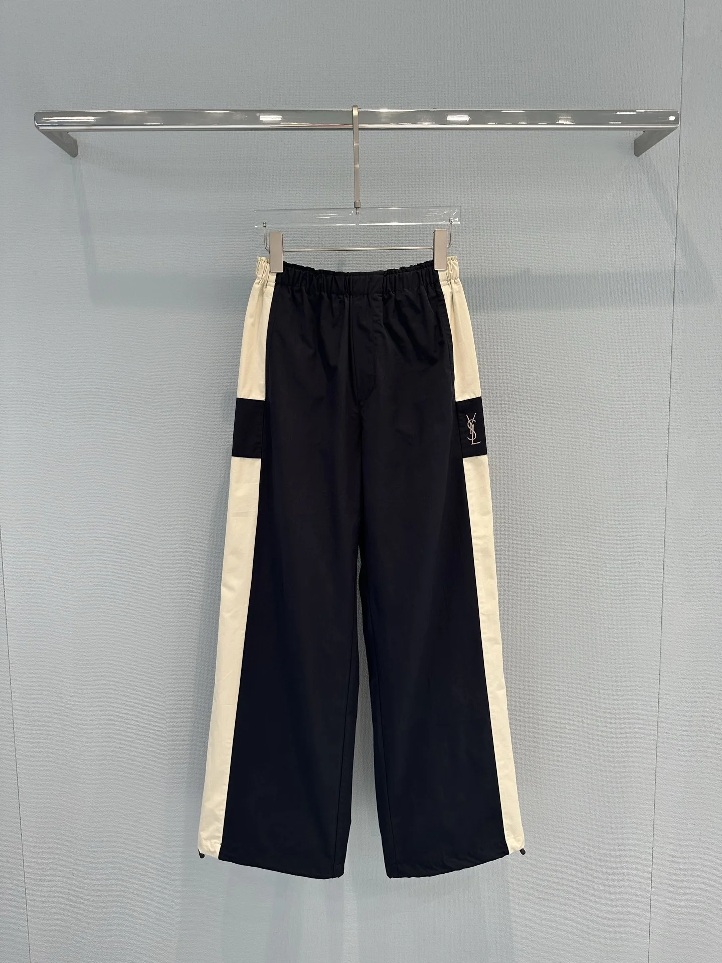 SAINT LAURENT Trousers Black-Cream S-L B20202609061225 - Image 4