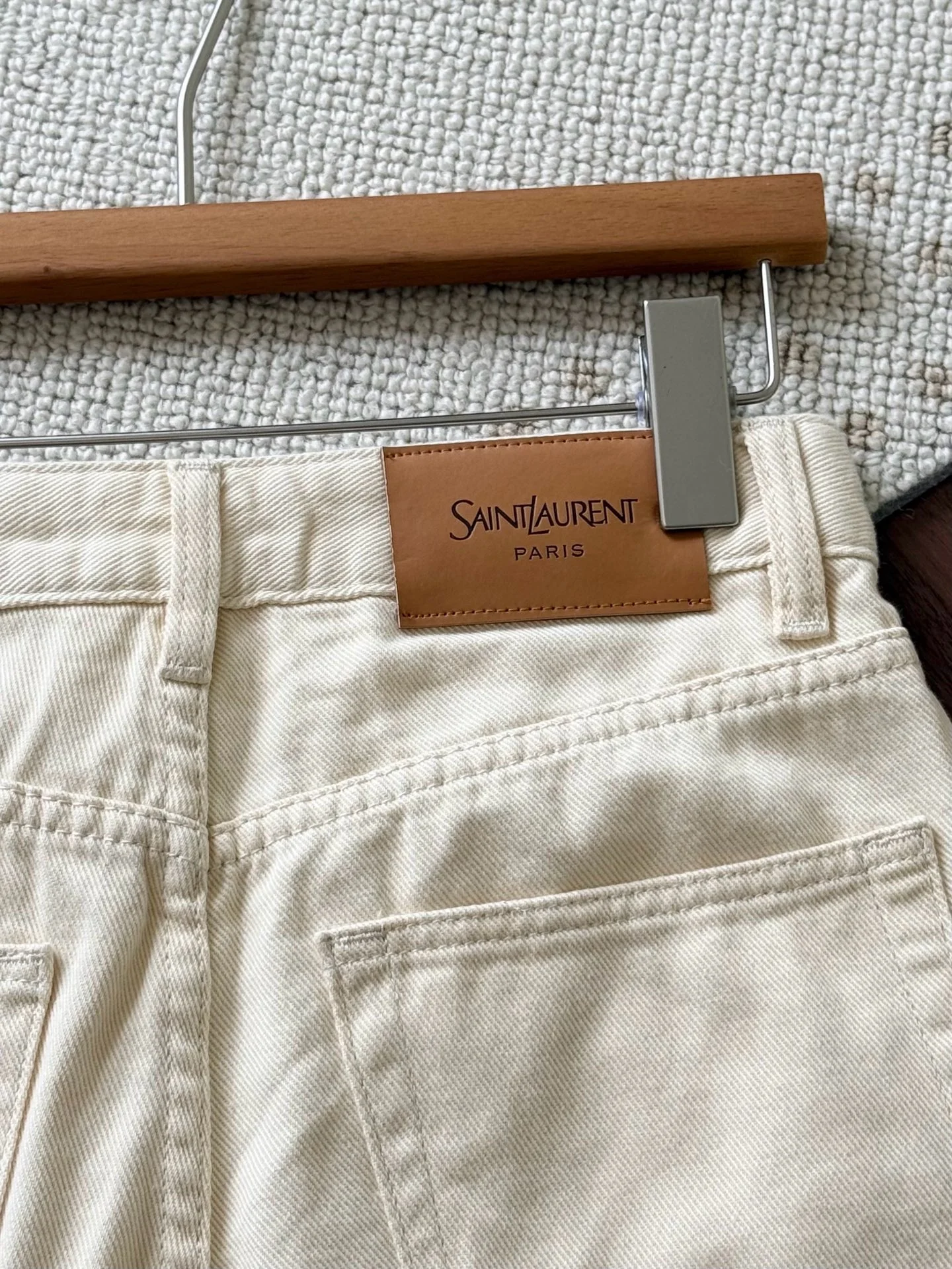 SAINT LAURENT Trousers Lightweight Cotton Beige 25-30 B35202609063552 - Image 3
