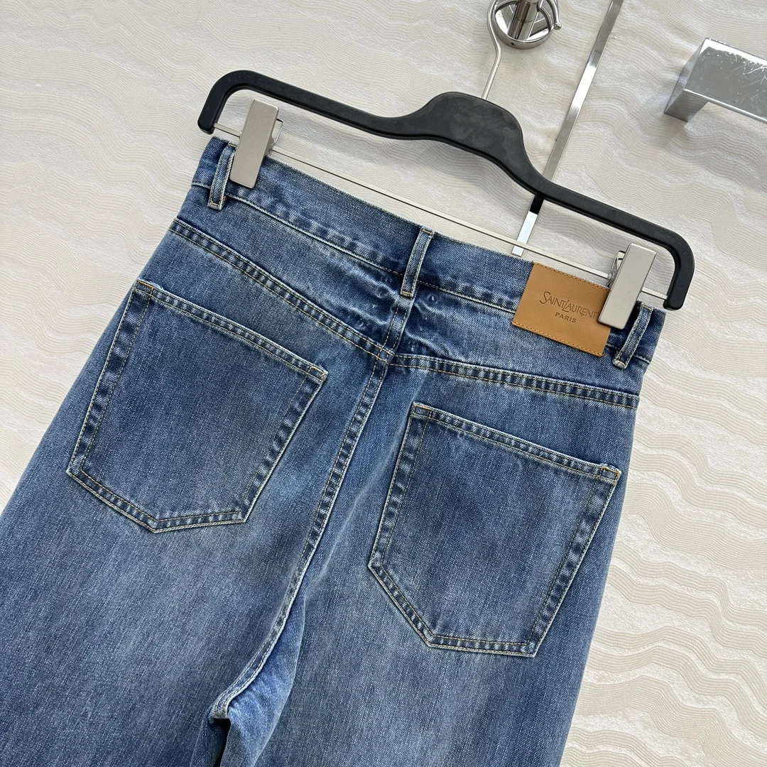 SAINT LAURENT Trousers Organic Cotton Denim Blue XS-L C20202609061255 - Image 9