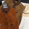 SAINT LAURENT Vests Brown-Tan S-L A160202609063072