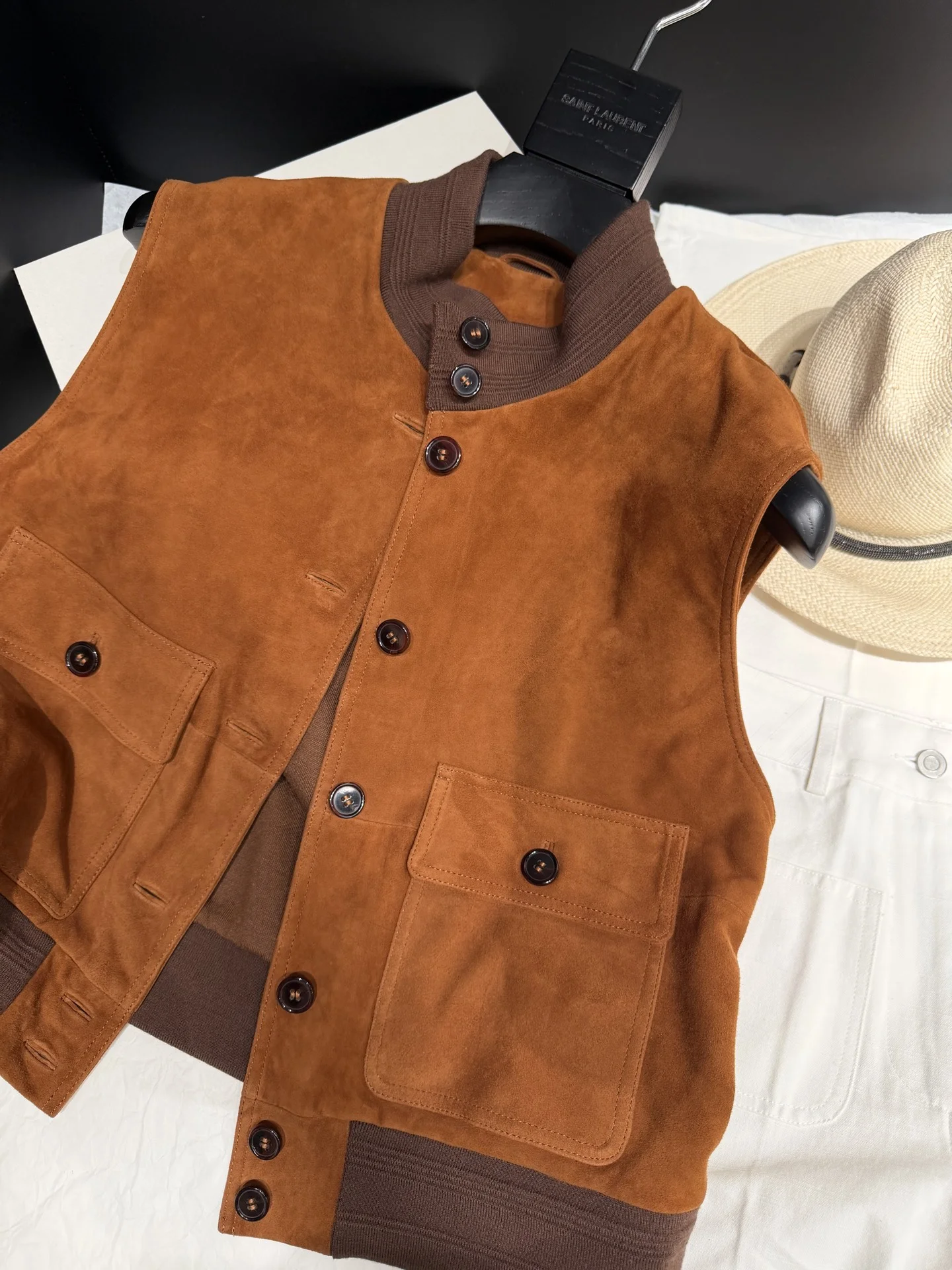 SAINT LAURENT Vests Brown-Tan S-L A160202609063072 - Image 2