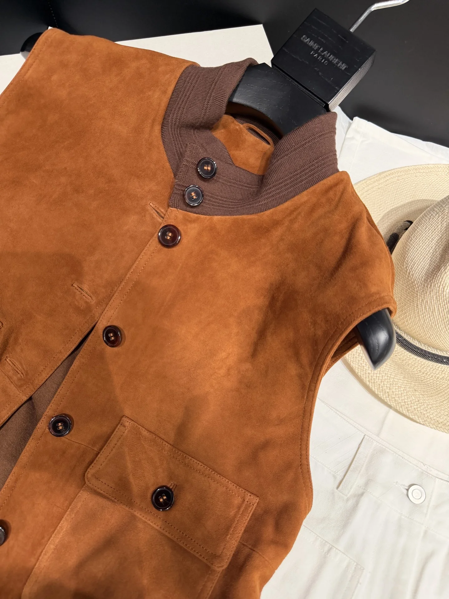SAINT LAURENT Vests Brown-Tan S-L A160202609063072 - Image 3