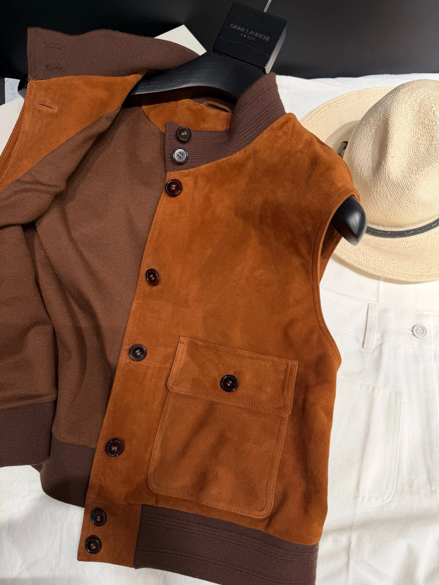 SAINT LAURENT Vests Brown-Tan S-L A160202609063072 - Image 8