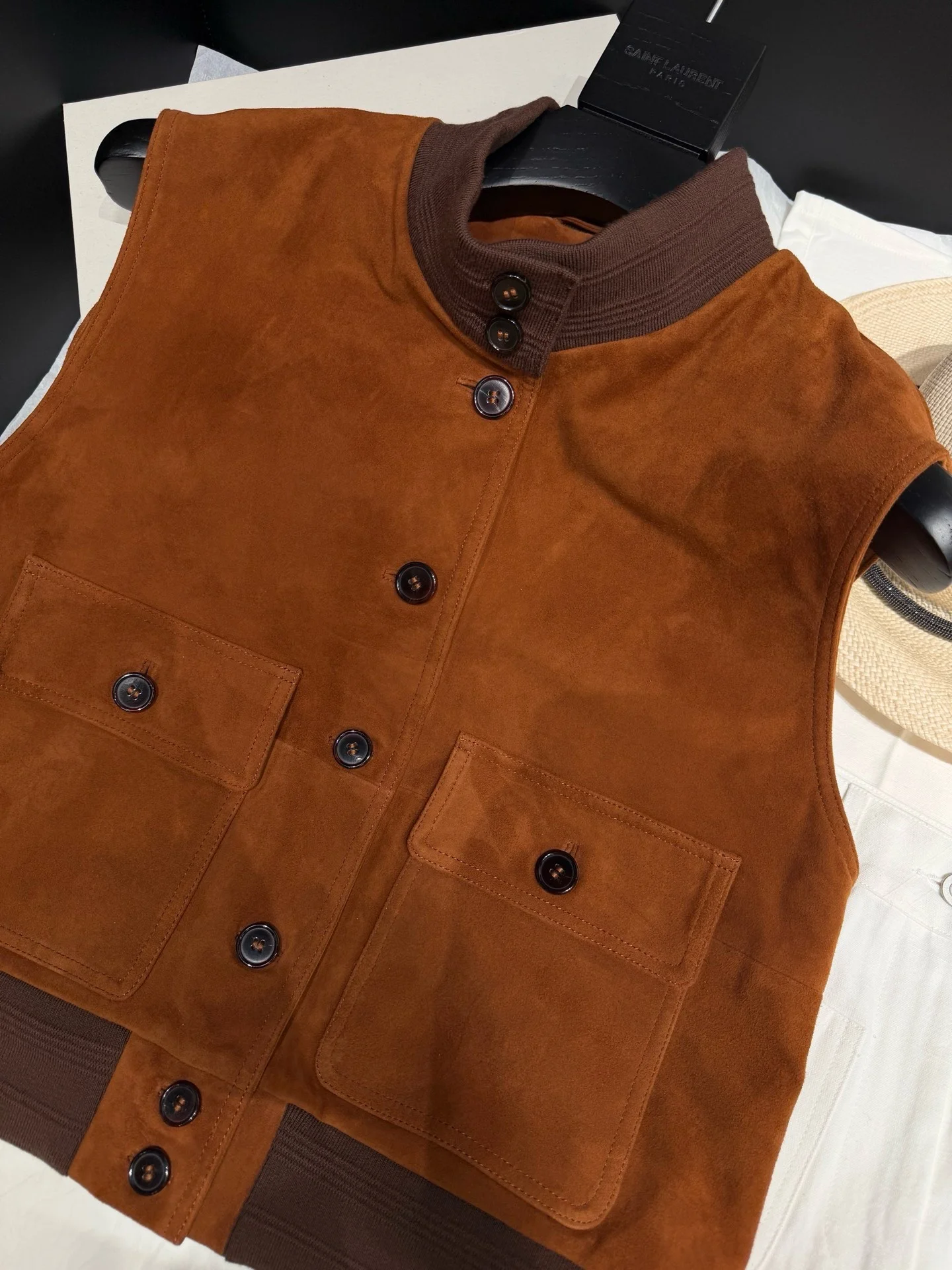 SAINT LAURENT Vests Brown-Tan S-L A160202609063072 - Image 9