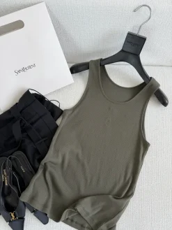 SAINT LAURENT Vests Khaki S-L A65202609061047