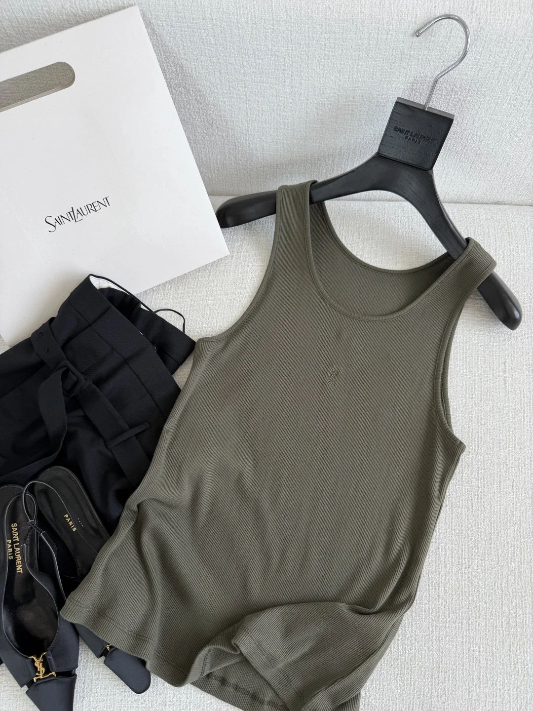 SAINT LAURENT Vests Khaki S-L A65202609061047