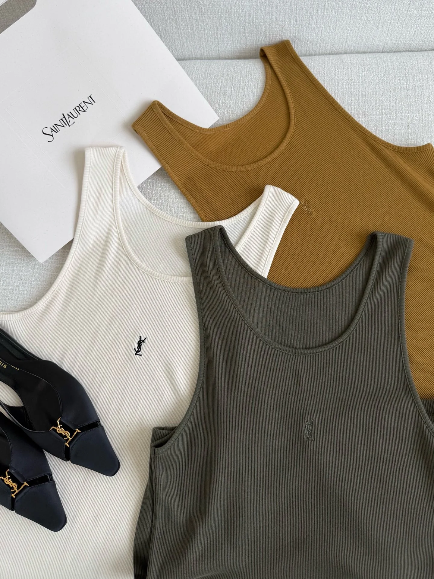 SAINT LAURENT Vests Khaki S-L A65202609061047 - Image 8
