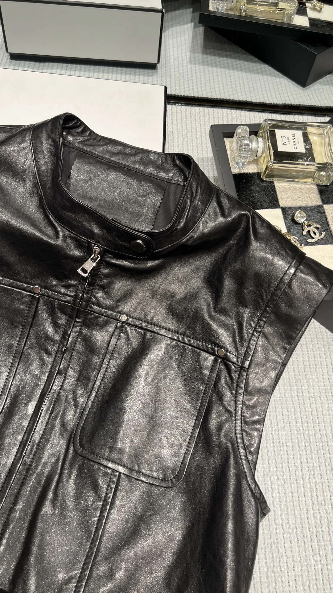 SAINT LAURENT Vests Sheep Leather Black S-XL D95202609063069 - Image 3