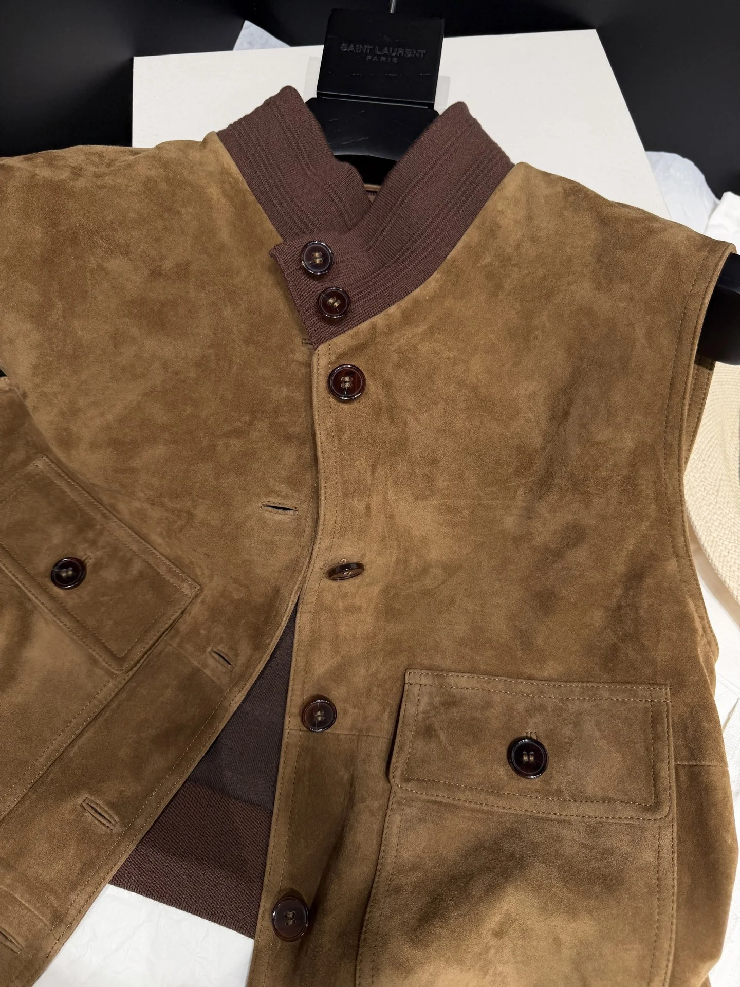 SAINT LAURENT Vests Suede Brown S-L A160202609063073 - Image 3