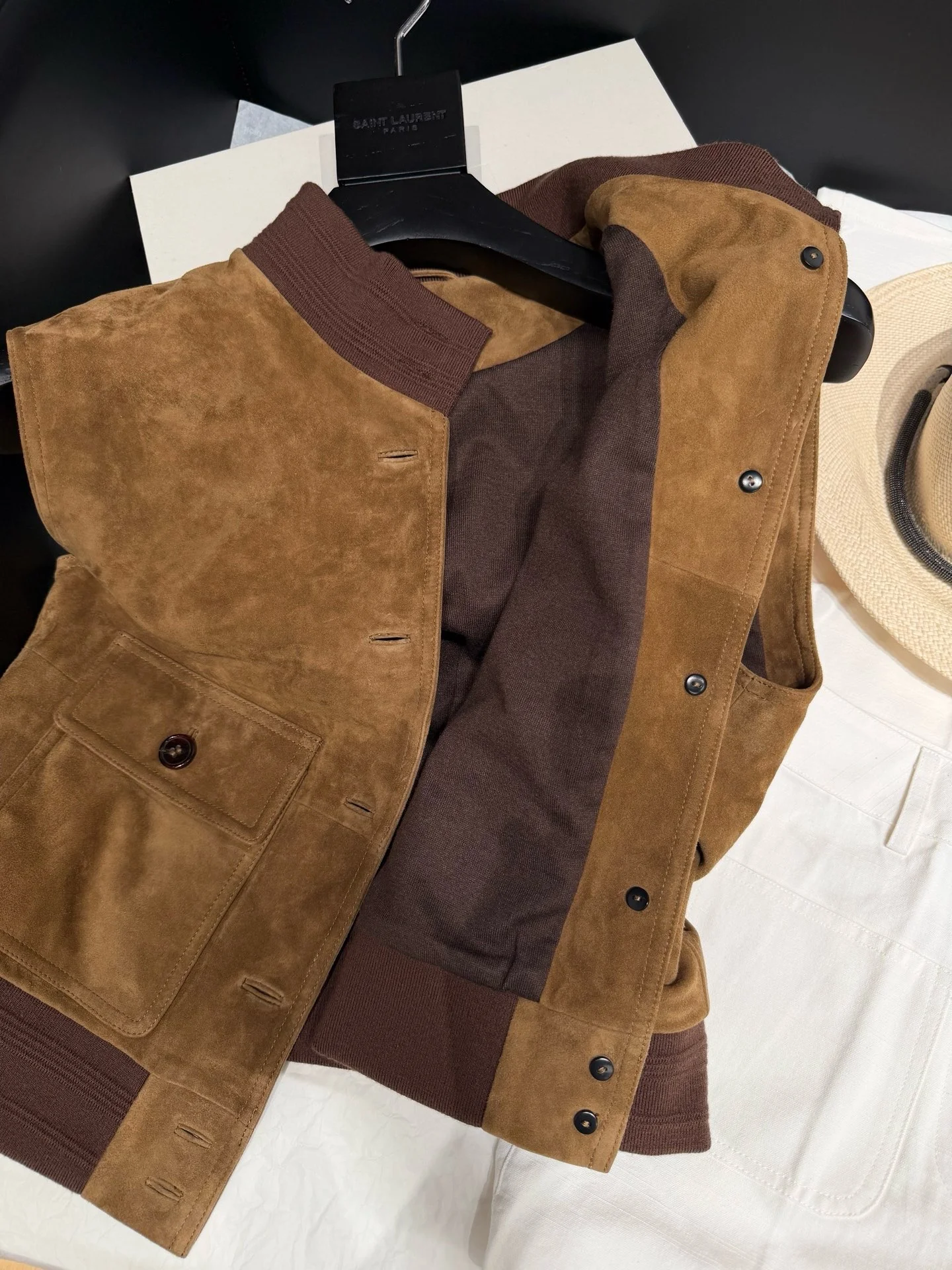 SAINT LAURENT Vests Suede Brown S-L A160202609063073 - Image 9