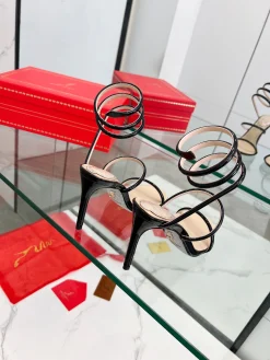 Alternative view of SERGIO ROSSI Sandals Metallic Snakeskin Black-Nude EU35-39 B70202609110338