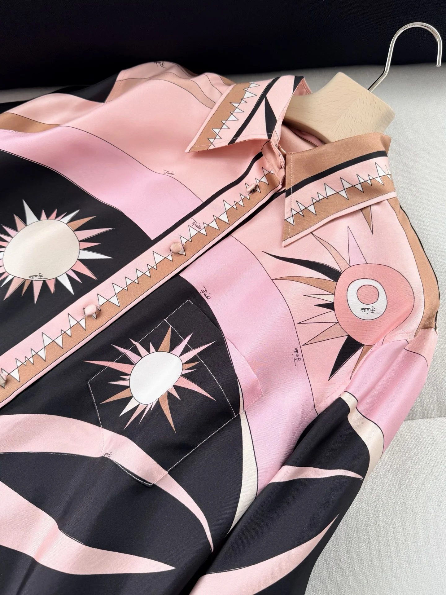 STELLA Shirts Silk Pink-Black 36-42 F90202609060989 - Image 4