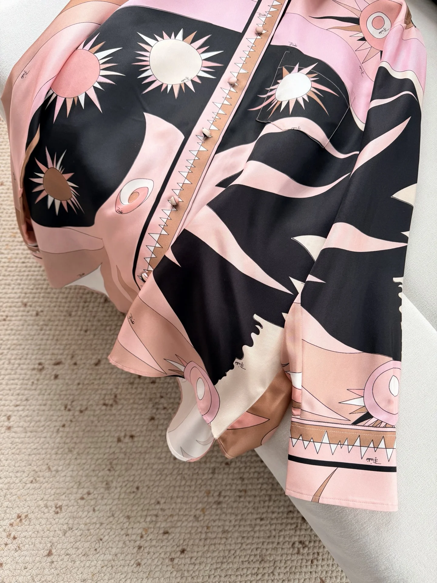 STELLA Shirts Silk Pink-Black 36-42 F90202609060989 - Image 6