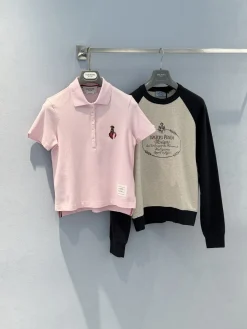 THOM BROWNE Polos Cotton Pink-Gray-Black S-M-L B10202609062306
