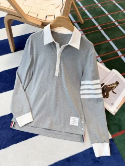 THOM BROWNE Polos Grey-White S-L B65202609062782