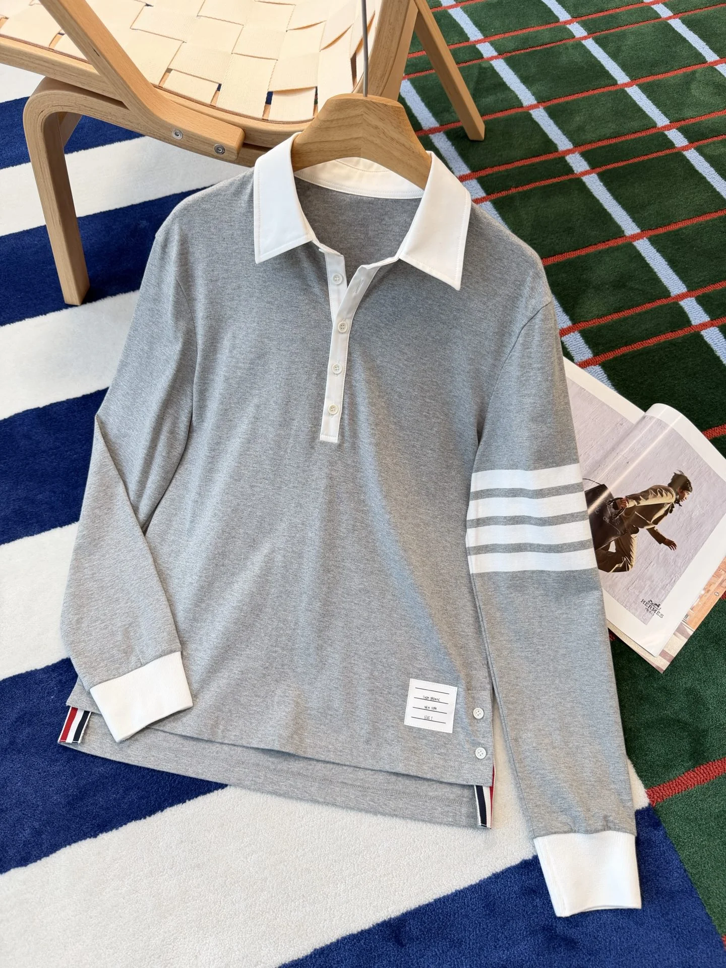 THOM BROWNE Polos Grey-White S-L B65202609062782