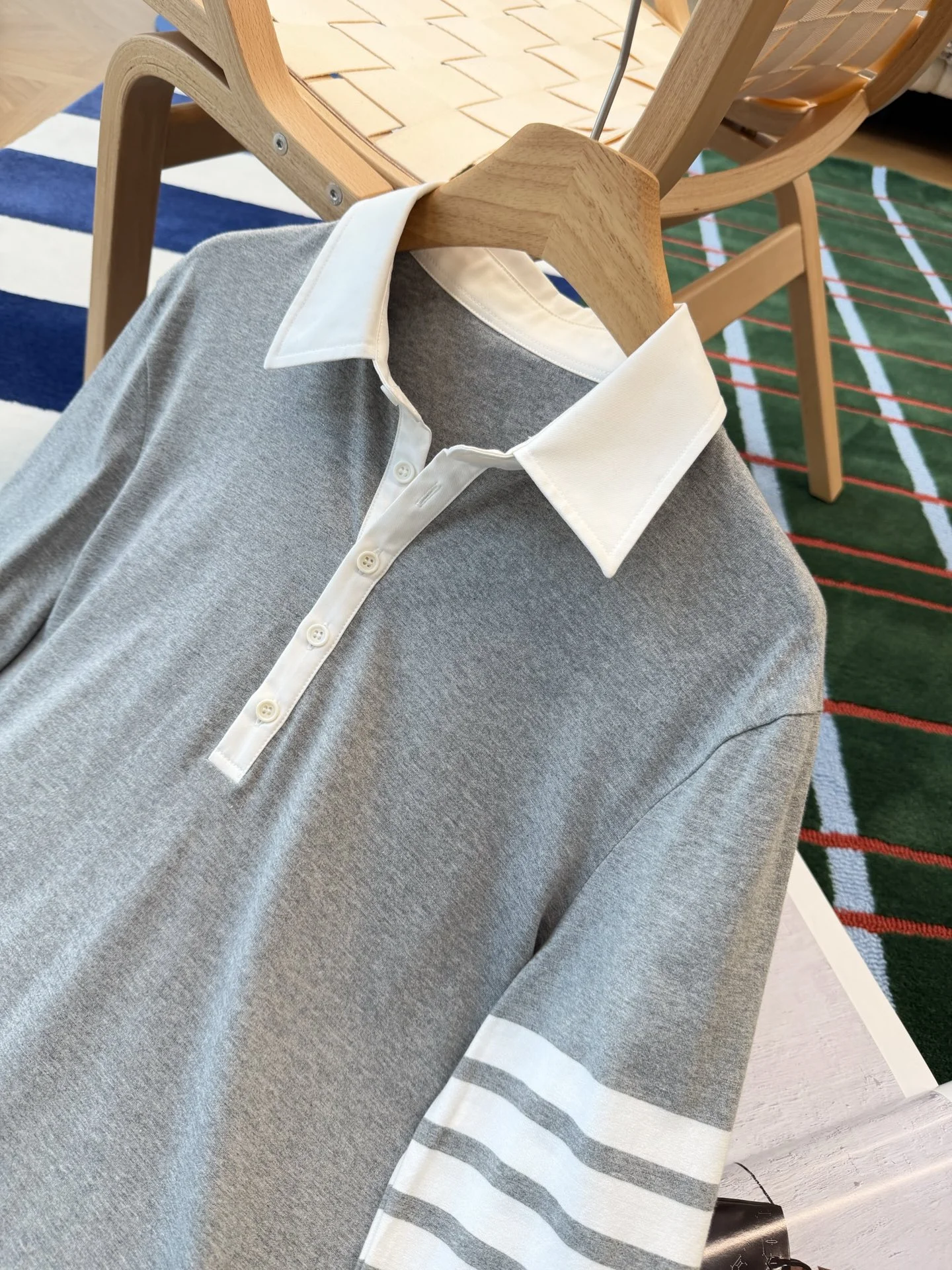 THOM BROWNE Polos Grey-White S-L B65202609062782 - Image 2