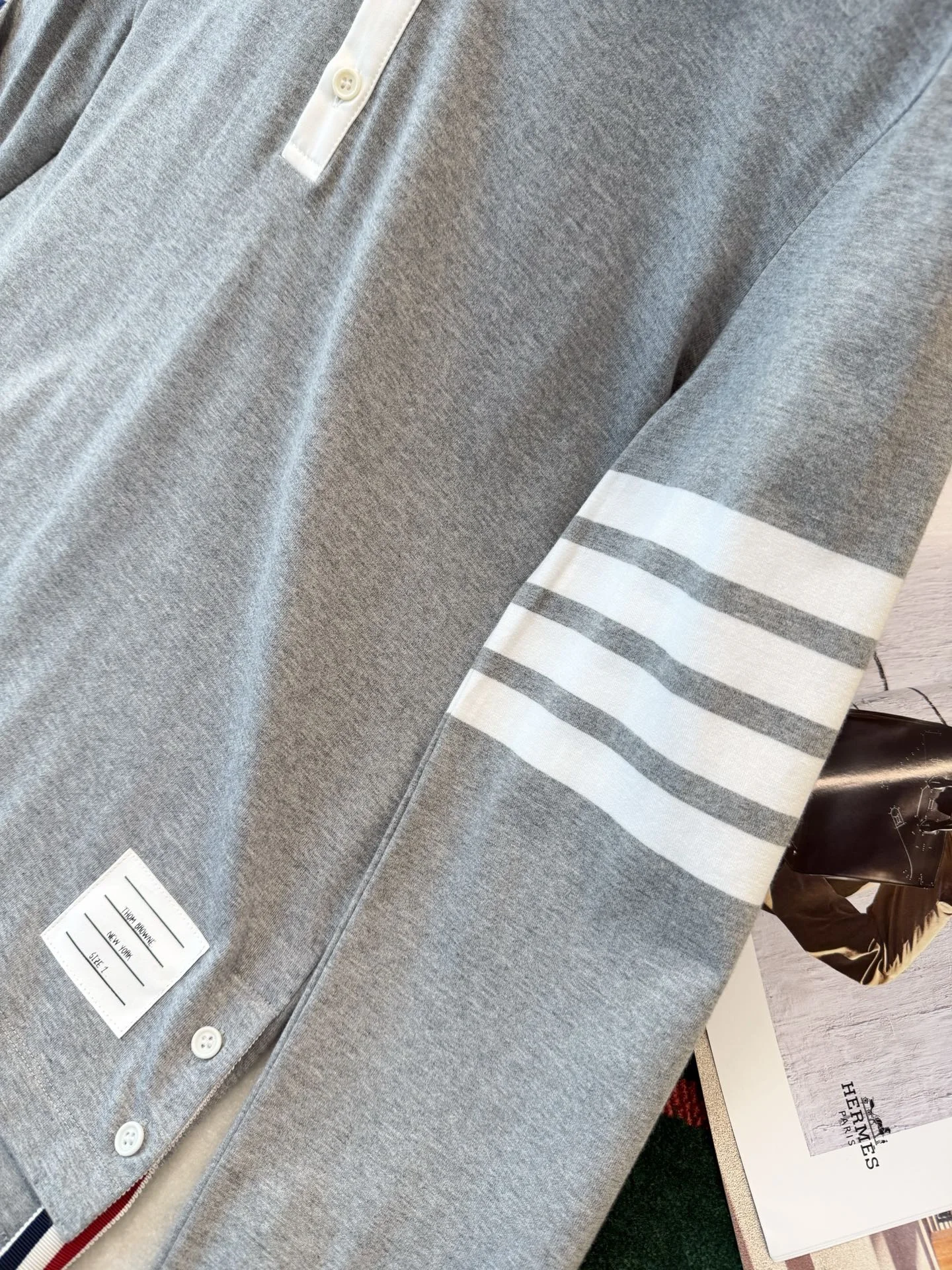 THOM BROWNE Polos Grey-White S-L B65202609062782 - Image 4
