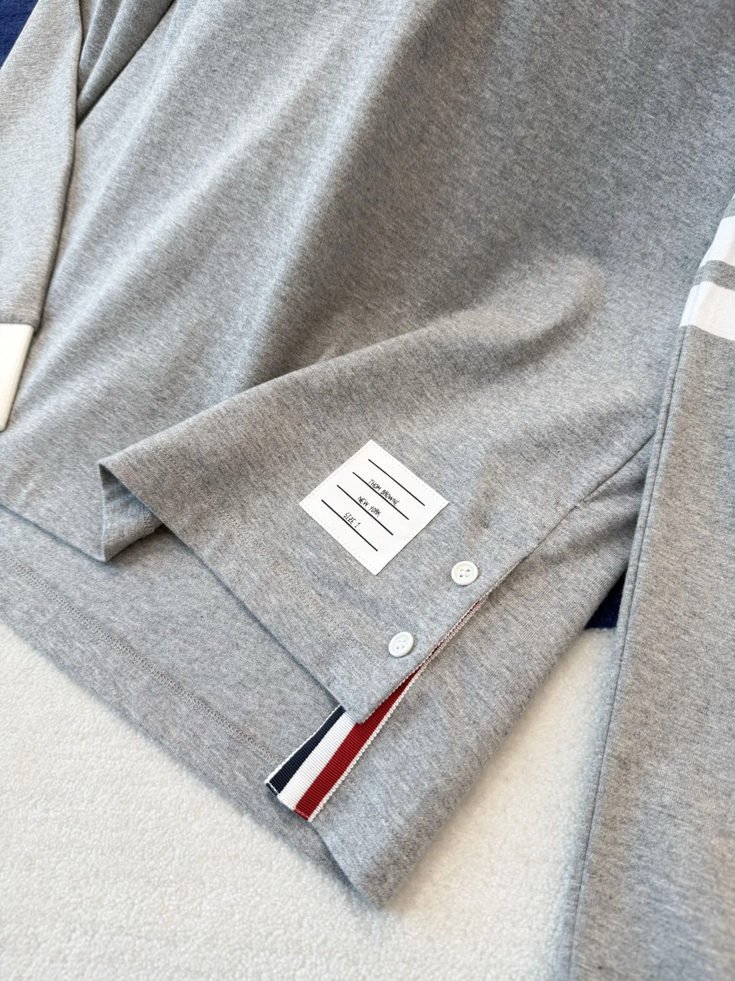 THOM BROWNE Polos Grey-White S-L B65202609062782 - Image 5