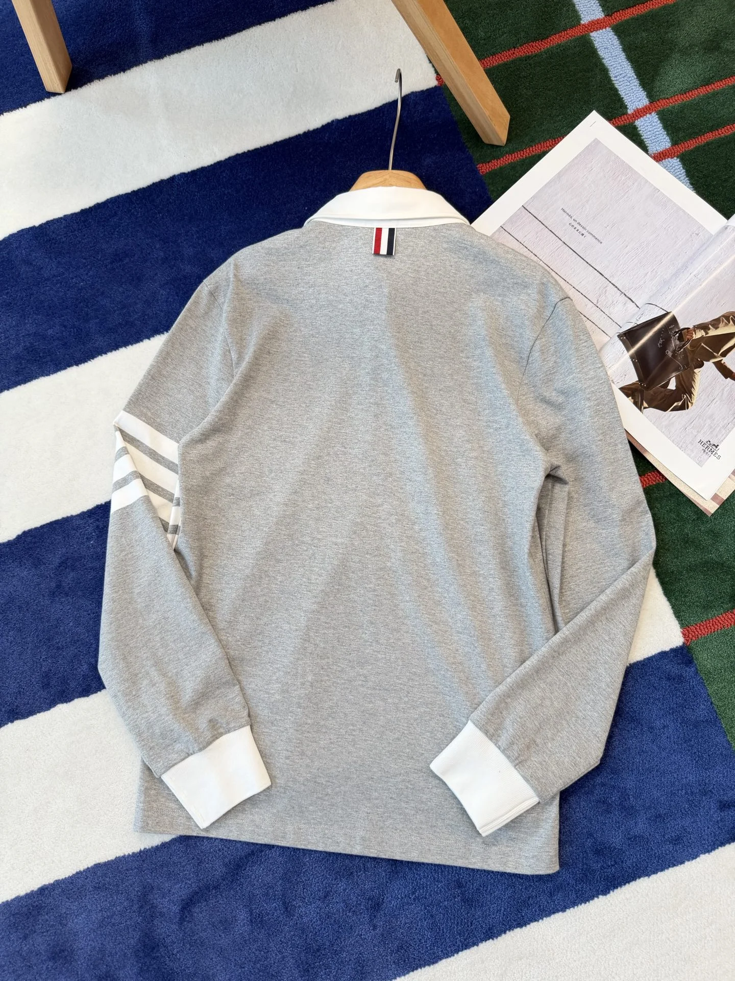 THOM BROWNE Polos Grey-White S-L B65202609062782 - Image 6