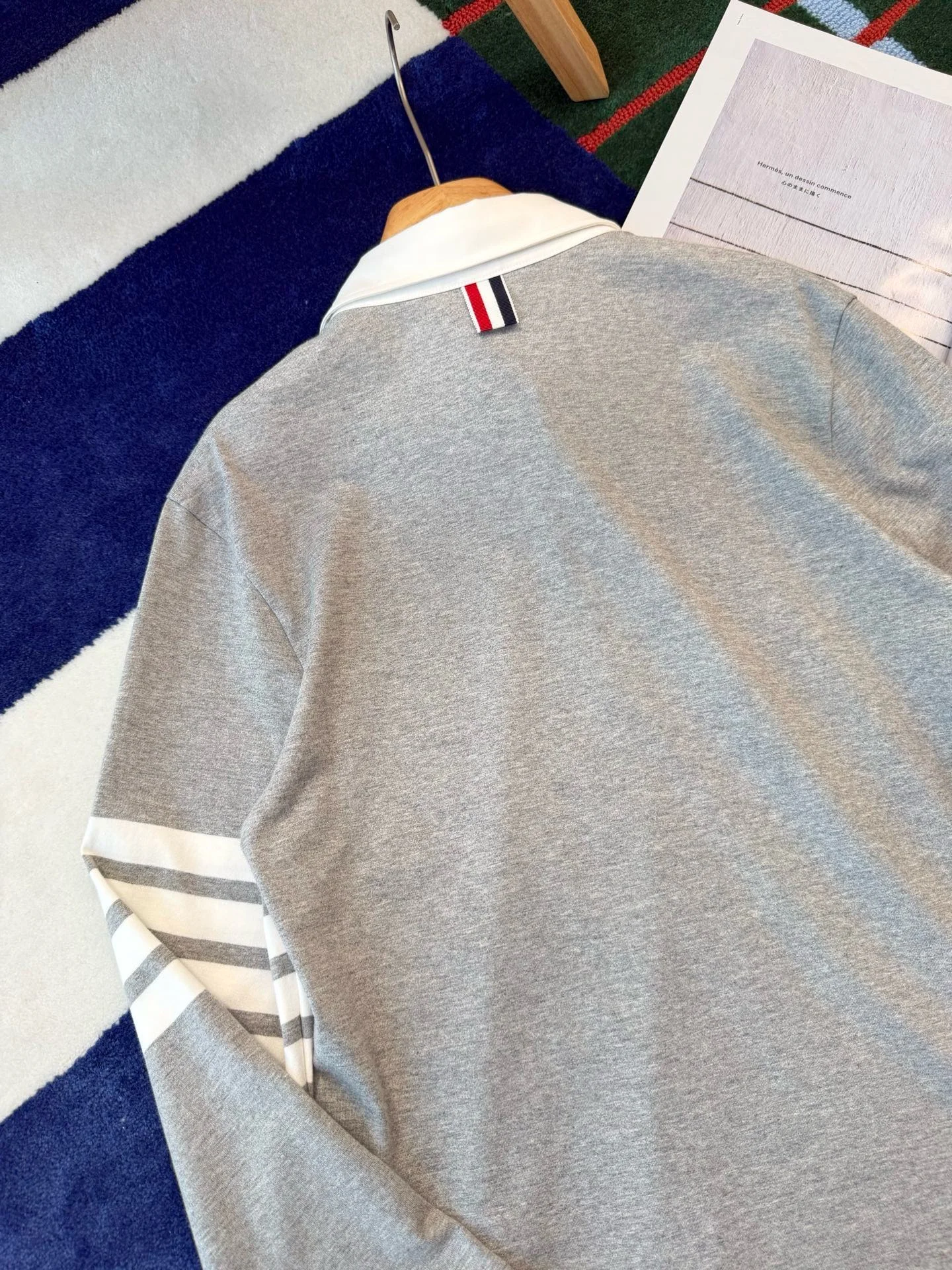 THOM BROWNE Polos Grey-White S-L B65202609062782 - Image 9