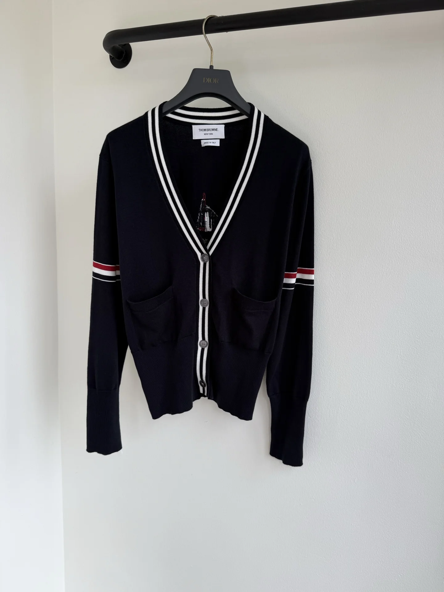 THOM BROWNE Sweaters Black-White-Red S-L C00202609063605