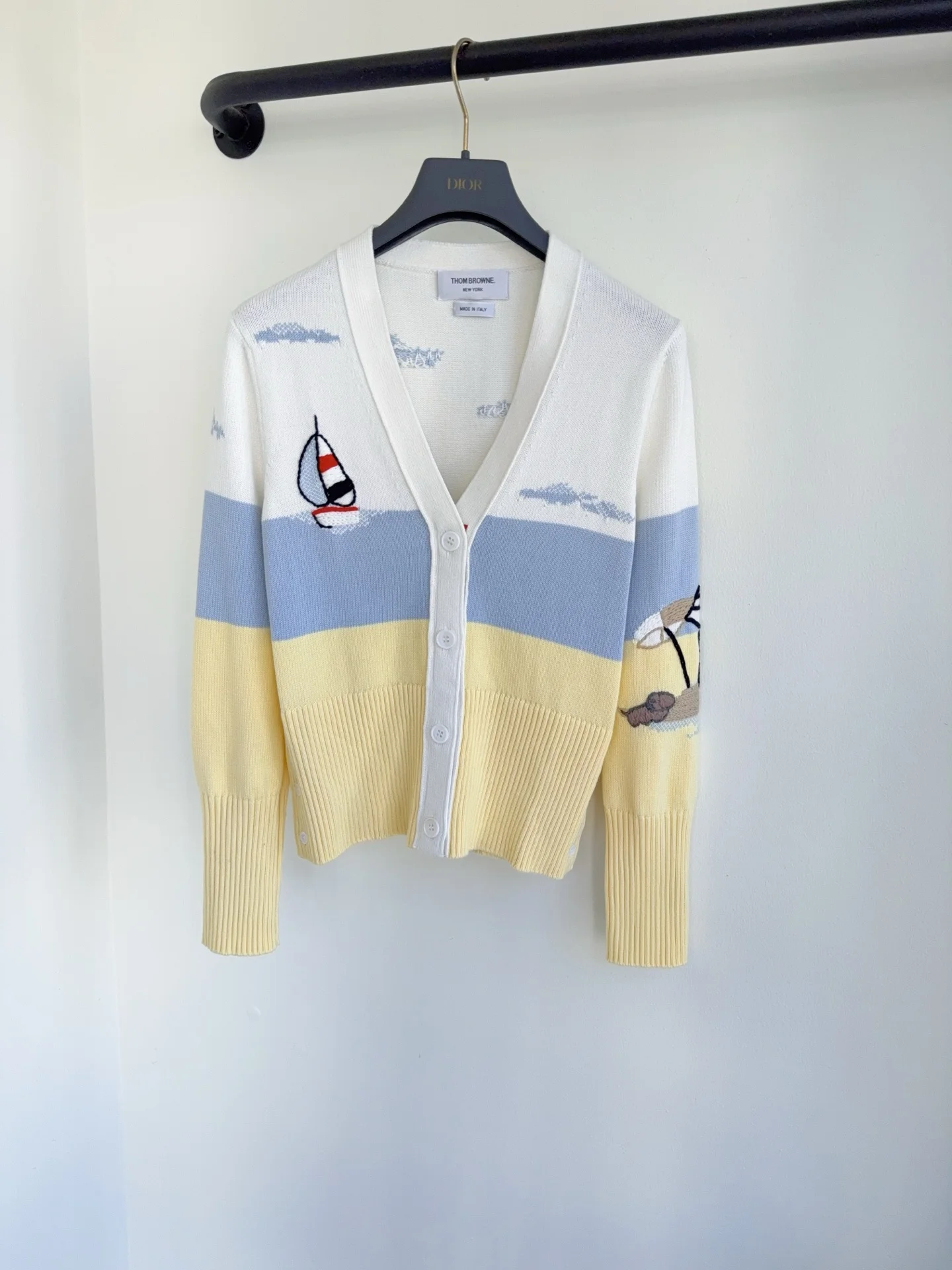 THOM BROWNE Sweaters White-Yellow-Blue S-L C40202609063603