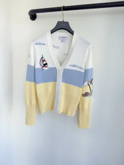 Alternative view of THOM BROWNE Sweaters White-Yellow-Blue S-L C40202609063603