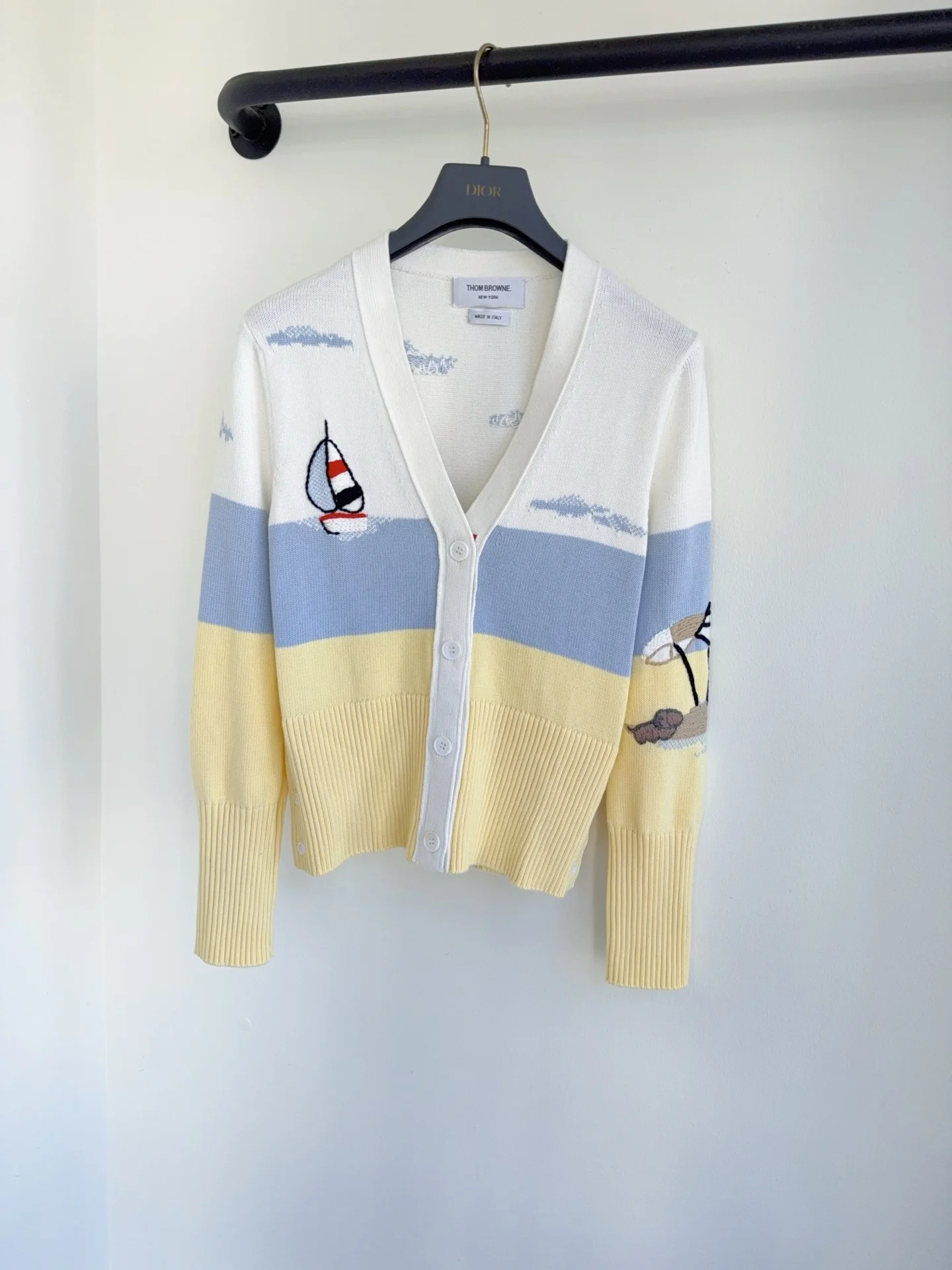 THOM BROWNE Sweaters White-Yellow-Blue S-L C40202609063603 - Image 2