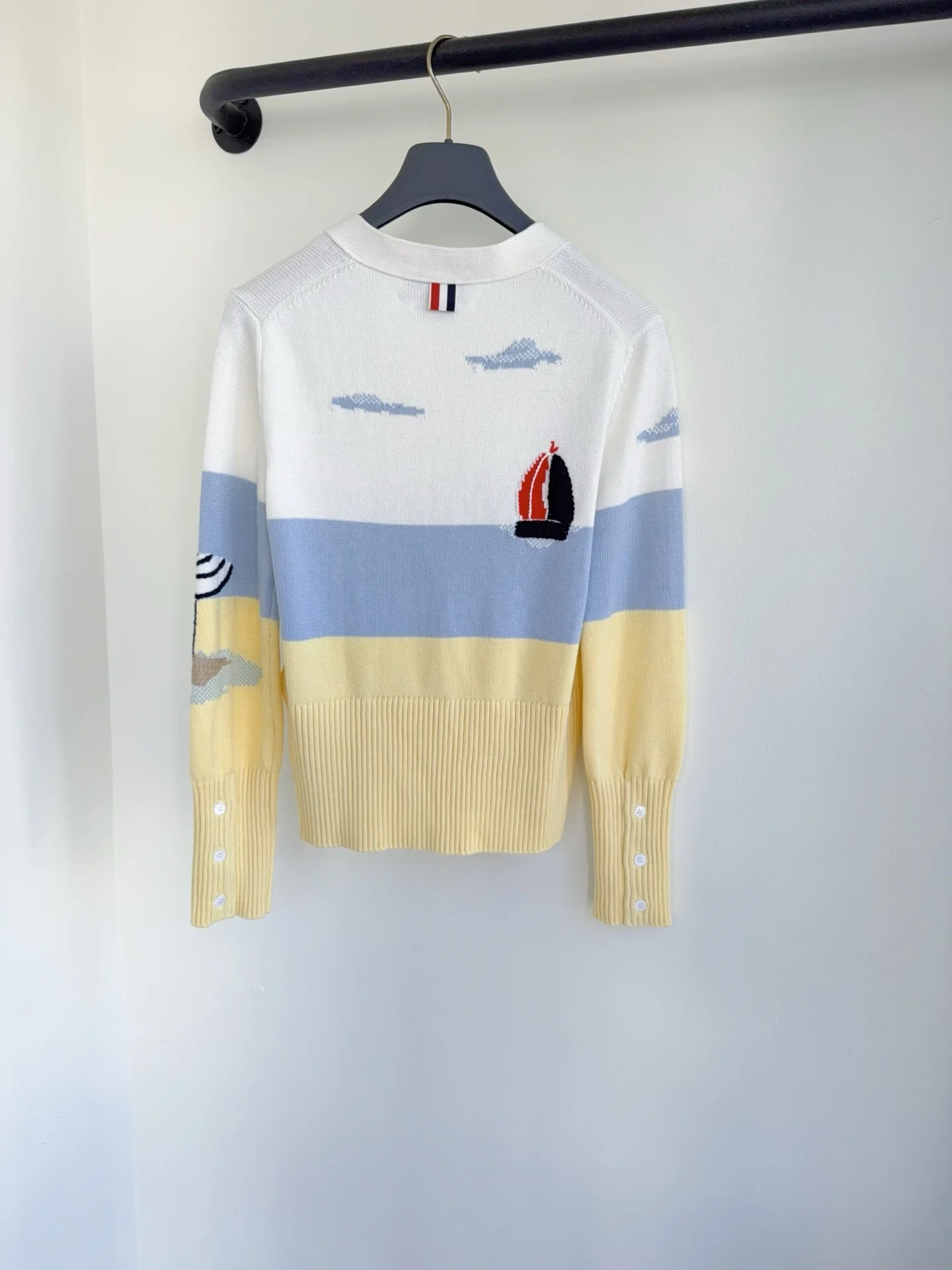 THOM BROWNE Sweaters White-Yellow-Blue S-L C40202609063603 - Image 3