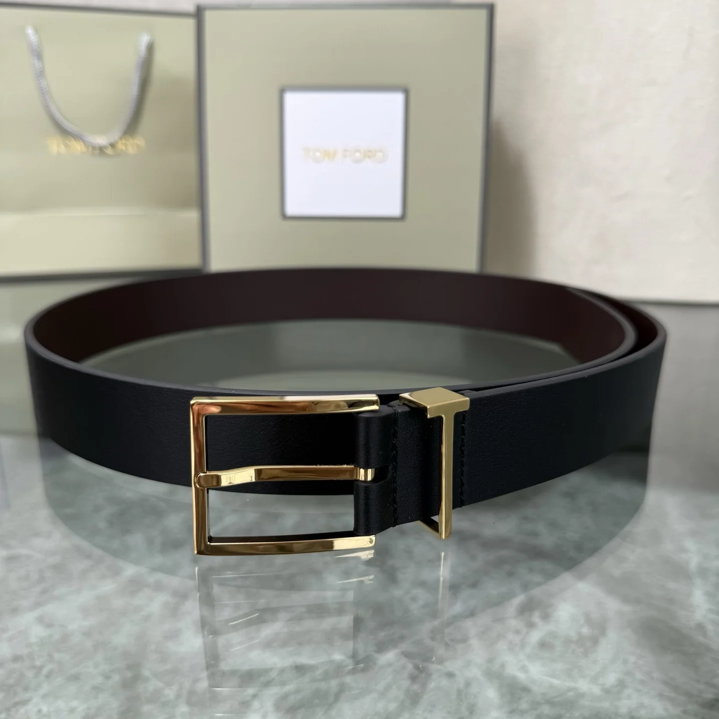 Alternative view of TOM FORD Belts Black-Gold A80202609070257