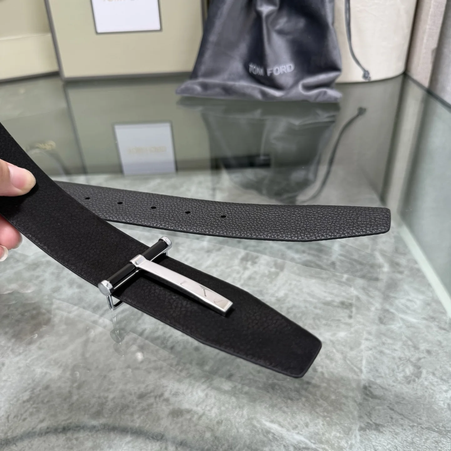 TOM FORD Belts Black-Silver A70202609070389 - Image 3