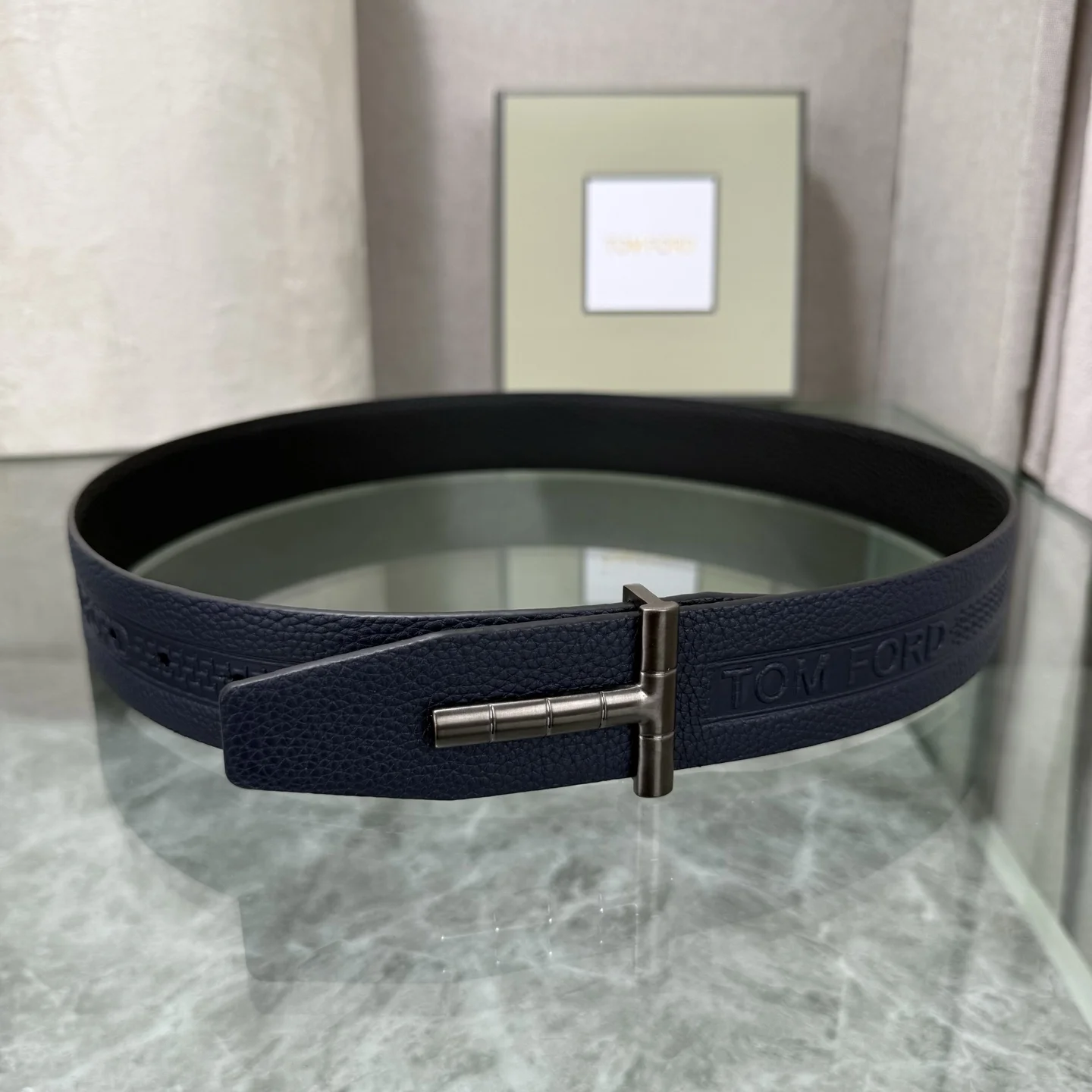 Alternative view of TOM FORD Belts Blue-Gunmetal A70202609070046