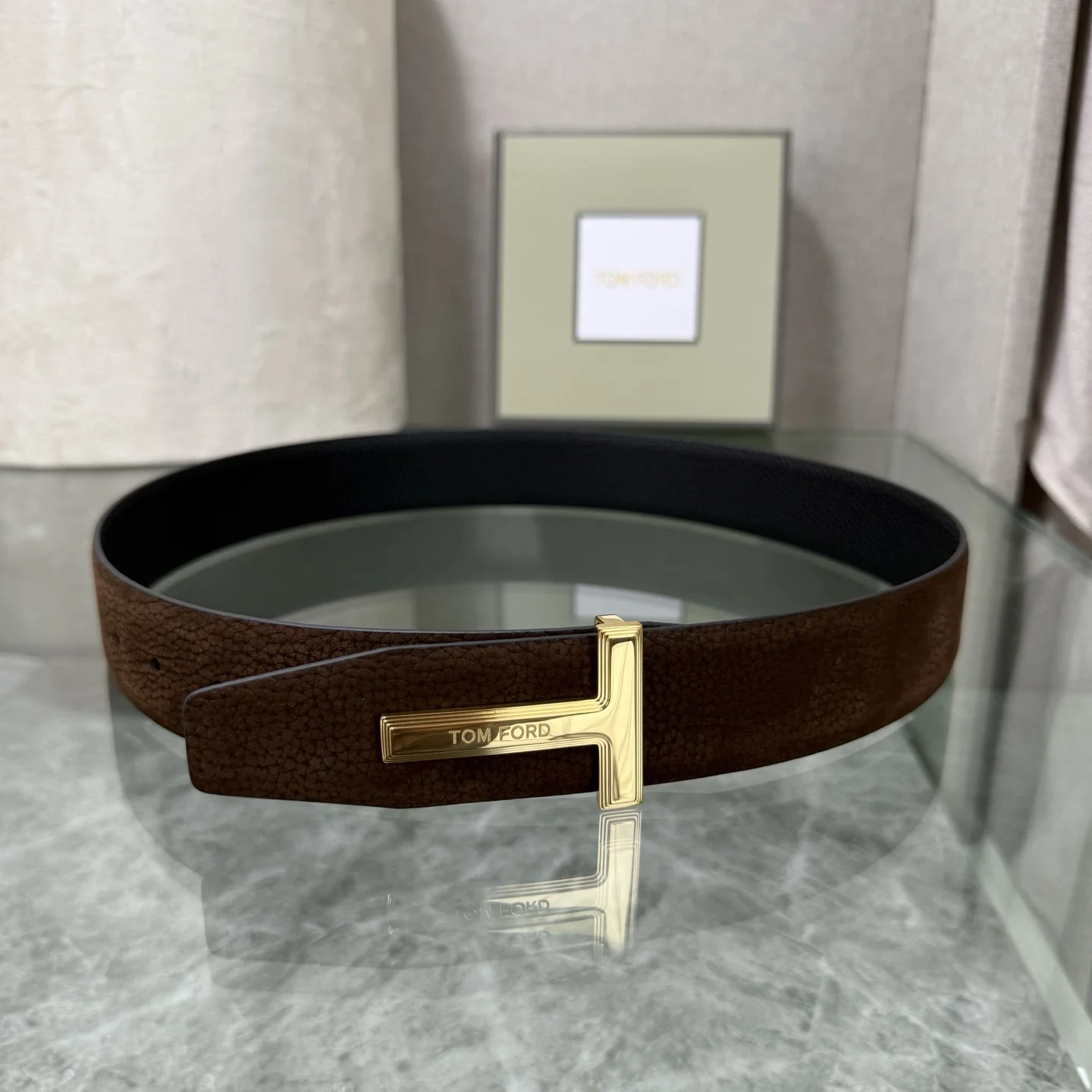 Alternative view of TOM FORD Belts Brown-Gold A70202609070253