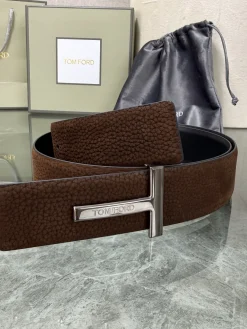 Alternative view of TOM FORD Belts Brown-Silver A70202609070461