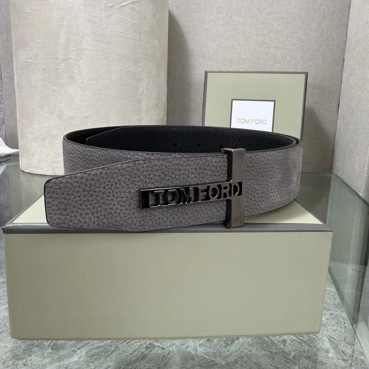 Alternative view of TOM FORD Belts Calf Leather Black-Brown-Gray A70202609070139