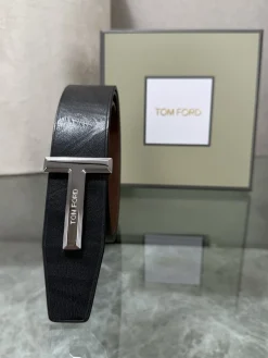 TOM FORD Belts Calf Leather Black-Silver A70202609070109
