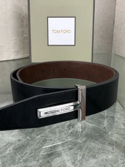 Alternative view of TOM FORD Belts Calf Leather Black-Silver A70202609070109