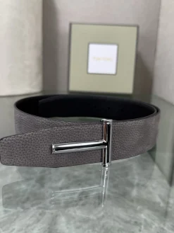 TOM FORD Belts Calf Leather Gray-Black A80202609070068