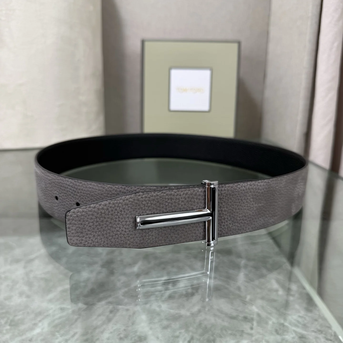 Alternative view of TOM FORD Belts Calf Leather Gray-Black A80202609070068